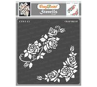 CrafTreat Reusable Rose Flower Stencils for Painting on Wood, Canvas, Paper, Fabric, Floor, Wall and Tile - Blushing Roses - 6x6 Inch - DIY Art and Craft Stencils for Painting Flowers