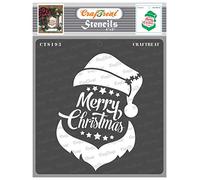 CrafTreat Reusable Santa Stencils for Painting on Wood, Canvas, Paper, Fabric, Floor, Wall and Tile - Santa Christmas - 6x6 Inch - DIY Art and Craft Stencils