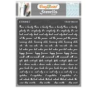 CrafTreat Reusable Scripture Stencils for Painting on Wood, Canvas, Paper, Fabric, Floor, Wall and Tile - Script Stencil - 6x6 Inch - DIY Art and Craft Stencils - Crafting Script Stencils Alphabet
