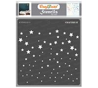 CrafTreat Reusable Star Stencils for Painting on Wood, Canvas, Paper, Fabric, Floor, Wall and Tile - Starry Sky -12x12 Inch - DIY Art and Craft Stencils - Star Stencil Template