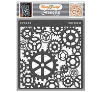 CrafTreat Reusable Steampunk Gears Stencil for Painting on Wood, Canvas, Paper, Fabric, Floor, Wall and Tile - Gears -12x12 Inch - Steampunk Stencil for Wall Painting - Gear Stencil