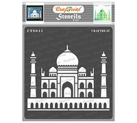 CrafTreat Reusable Taj Mahal Indian Stencils for Painting on Wood, Wall, Tile, Canvas, Paper, Fabric and Floor - Taj Mahal Stencil - 6x6 Inches - DIY Art and Craft Stencils