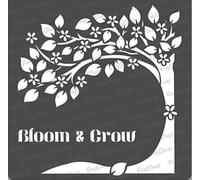 CrafTreat Reusable Tree Stencils for Painting on Wood, Canvas, Paper, Fabric, Floor, Wall and Tile - Bloom and Grow - 6x6 Inch - DIY Art and Craft Stencils