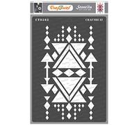 CrafTreat Reusable Triangle Pattern Stencils for Painting on Wood, Pottery, Canvas, Paper, Fabric, Floor, Wall and Tile - Aztec Design1 -A4 - DIY Art and Craft Stencils for Home Decor