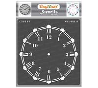 CrafTreat Reusable Wall Clock Stencils for Painting on Wood, Canvas, Paper, Fabric, Floor, Wall and Tile - Wall Clock - 12x12 Inch - DIY Art and Craft Stencils - Clock Face Stencil