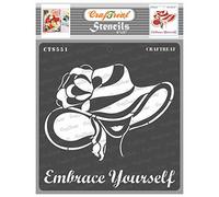 CrafTreat Reusable Woman Stencil for Painting on Wood, Canvas, Paper, Fabric, Floor, Wall and Tile - Embrace Yourself -6x6 Inch - Quote Stencils for Painting on Wood - Girls Stencils with Quotes