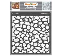 CrafTreat Stone Stencils for Painting on Wood, Canvas, Paper, Fabric, Floor, Wall and Tile - Stone Background Stencil - 12x12 Inches - Reusable DIY Art and Craft Stencils for Background