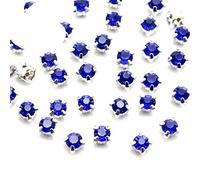 Crafts 100pcs/200pcs 4mm ss16 Glass Silver Base Rhinestones Clear Sew On Rhinestone Claw Sewing DIY G0814,Royal Blue 100pcs