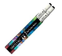 Crafts 4 ALL Fabric Markers for Clothes - Pack of 2 No Fade, Dual Tip Permanent Fabric Pens - No Bleed, Machine Washable Shoe Markers for Fabric Decorating - Laundry Marker, Erases Stains Easily
