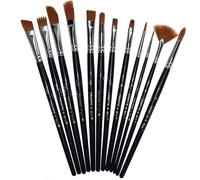 Crafts 4 All Paint Brushes 12 Set Professional Paint Brush Round Pointed Tip Nylon Hair Artist Acrylic Brush for Acrylic Watercolor Oil Painting