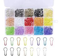 Crafts By KFRod - 450pcs Bulb Stitch Markers Safety Pins - Assorted Pear Shaped - for Knitting and Crochet Projects - Storage Case - 15 Colors