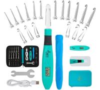 Crafts By KFRod, Ergonomic Crochet Hook Handle, with LED Light and Stitch Counter, Interchangeable (18 in1 Crochet Hook with Light and Counter)