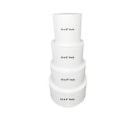 Crafts Central 6-Inch Thick Round Foam Cake Dummy - Polystyrene Styrofoam Cake Form for Decorating, Wedding & Birthday Displays, Crafting, Modeling, and Art Projects - 1 Piece (12" D x 6" H)