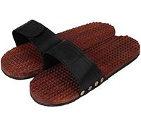 Crafts Collection Store Wooden chapal Acupressure Foot/Feet Massager Slippers Brown