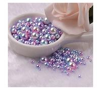 Crafts Faux Pearls, Acrylic ABS Imitation Pearl Beads Mermaid Gradients Multicolor 3-10mm No Hole Pack of 200(108)