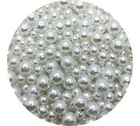 Crafts Faux Pearls, Acrylic Spacer Beads Imitation Pearls Multicolor 4-10mm No Holes 15g/Lot (150-180Pcs) Jewelry DIY(108)