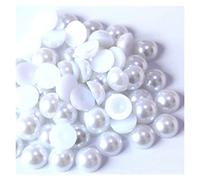 Crafts Faux Pearls, Half Round Acrylic Imitation Flatback Pearl Beads Multicolor 5mm Pack of 500 for DIY Jewelry Crafts(108)