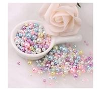 Crafts Faux Pearls, Mermaid Pearls Round ABS Imitation Pearl for DIY Jewelry Bracelet Craft Multicolor 3-8mm(Mix M)