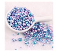 Crafts Faux Pearls, Mermaid Pearls Round ABS Imitation Pearl for DIY Jewelry Bracelet Craft Multicolor 3-8mm(C02 Color)