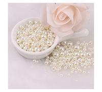 Crafts Faux Pearls, Mermaid Pearls Round ABS Imitation Pearl for DIY Jewelry Bracelet Craft Multicolor 3-8mm(Beige)