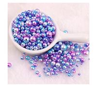 Crafts Faux Pearls, Mermaid Pearls Round ABS Imitation Pearl for DIY Jewelry Bracelet Craft Multicolor 3-8mm(C06 Color)