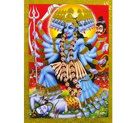 Crafts of India Goddess Kali Poster/Reprint Hindu Goddess Picture with Golden Foil (Unframed : Size 5"X7" inches)