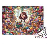 Crafts Store Interior 1000pc Craft Girl Shop Heavy-duty Cardboard Puzzle for Adults Brain Teaser Lovers Team Building Holiday Pastime Collectible Item Missing Piece Guarantee 52x38cm/1000pcs