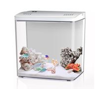 Craftsboys 4.5L Aquarium Starter kits, Small Betta Fish Tank with Led and Filter (White)