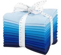 CraftsFabrics 100% Cotton 12Pcs Solid Color Fabric 18"x22" Wide Fat Quarter Bundle Ideal for Quilting, Scrapbooking, Sewing, Arts & Crafts, Baby Clothing, Nursery, DIY Projects; Moonlit Waves