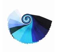 CraftsFabrics 100% Cotton 40Pcs/Roll Pre-Cut Jelly Rolls Strips 2.5"x 44" Wide Ideal for Quilting, Scrapbooking, Sewing, Arts & Crafts, Patchwork; Midnight Sapphire