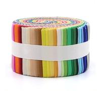 CraftsFabrics 100% Cotton 40Pcs/Roll Pre-Cut Jelly Rolls Strips 2.5"x 44" Wide Ideal for Quilting, Scrapbooking, Sewing, Arts & Crafts, Patchwork; Rainbow Harmony