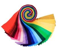 CraftsFabrics 100% Cotton 40Pcs/Roll Pre-Cut Jelly Rolls Strips 2.5"x 44" Wide Ideal for Quilting, Scrapbooking, Sewing, Arts & Crafts, Patchwork; Vibrant Medley