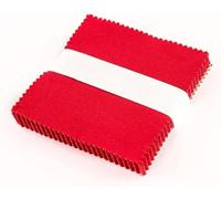 CraftsFabrics 100% Cotton 42pcs Plain 5"x 5" Charm Packs DIY Cotton Fabric for Sewing, Crafting, Patchwork; Red