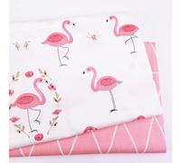 CraftsFabrics 100% Cotton Fanni 2pcs Cute Pattern Cotton Fabric Squares 50 x 50cm Wide Fabric Scrap for Sewing, Quilting, Patchwork, Home Décor