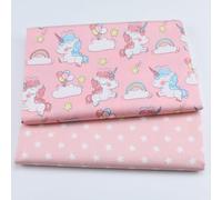 CraftsFabrics 100% Cotton Fanni 2pcs Cute Pattern Cotton Fabric Squares 50 x 50cm Wide Fabric Scrap for Sewing, Quilting, Patchwork, Home Décor