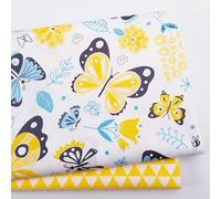 CraftsFabrics 100% Cotton Fanni 2pcs Cute Pattern Cotton Fabric Squares 50 x 50cm Wide Fabric Scrap for Sewing, Quilting, Patchwork, Home Décor