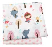 CraftsFabrics 100% Cotton Fanni 2pcs Cute Pattern Cotton Fabric Squares 50 x 50cm Wide Fabric Scrap for Sewing, Quilting, Patchwork, Home Décor