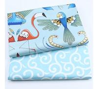 CraftsFabrics 100% Cotton Fanni 2pcs Cute Pattern Cotton Fabric Squares 50 x 50cm Wide Fabric Scrap for Sewing, Quilting, Patchwork, Home Décor