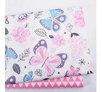 CraftsFabrics 100% Cotton Fanni 2pcs Cute Pattern Cotton Fabric Squares 50 x 50cm Wide Fabric Scrap for Sewing, Quilting, Patchwork, Home Décor
