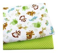 CraftsFabrics 100% Cotton Fanni 2pcs Cute Pattern Cotton Fabric Squares 50 x 50cm Wide Fabric Scrap for Sewing, Quilting, Patchwork, Home Décor