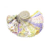 CraftsFabrics 2.5'' x 44'' 20pcs Flowery Basics Floral Jelly Rolls Fabric Strips 100% Cotton Pre-Cut Fabric for Children's Quilting, Scrapbooking, Nursery Sewing, Arts & Crafts, Patchwork