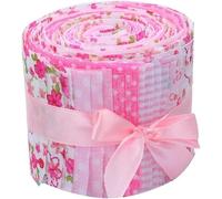 CraftsFabrics 20 pcs 2.4 Inches Pre-Cut Jelly Rolls Strips Fabric 100% Cotton (2.4x42 inches) (for Quilting, Scrapbooking, Arts & Crafts, DIY Projects) (Pink)
