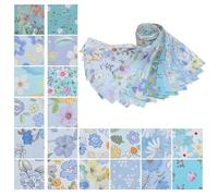 CraftsFabrics 20Pcs Floral Jelly Rolls Cotton Fabric Quilting Strips 100% Cotton 6.5x100cm Wide Square Fabric for DIY, Sewing, Quilting, Kid's Craft