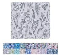 CraftsFabrics 40pcs Artistic Flora Porcelain Prints 5" X 5" Charm Packs DIY Cotton Fabric for Sewing Crafting Patchwork