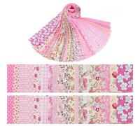 CraftsFabrics 40pcs Floral Printed 100% Cotton Patchwork Jelly Roll 2.55 X 39.4 Inch Quilting Fabric Precut Strips for Sewing Craft DIY