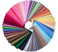 CraftsFabrics 50pcs 25x25cm Solid Colors Cotton Fabric Patchwork Mixed Plain Color Squares Bundle Sewing Quilting Craft