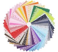 CraftsFabrics 56pcs 25x25cm Wide Multi-Color Mixed Floral Printed Cotton Fabric Squares for Quilting, Scrapbooking, Arts & Craft, Baby Clothing, DIY Project