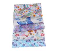 CraftsFabrics 5Pcs Colorful Japanese Fabric 100% Cotton Craft Fabric Bundle 20x25cm Wide Fat Quarters for Quilting, Patchwork & Sewing