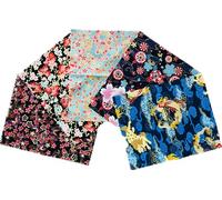 CraftsFabrics 5pcs Cotton Craft Fabric Bundle Squares 20cm x 25cm Colorful Japanese Style Cotton Fat Quarters Wrapping Cloth Quilting Sewing Patchwork Fabric