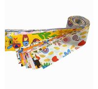 CraftsFabrics 6.5 * 50cm 36pcs Pre-Cut Cartoon Animal & Floral Printed Jelly Rolls Strips Fabric 100% Cotton for Quilting, Scrapbooking, Sewing, Crafts, Patchwork